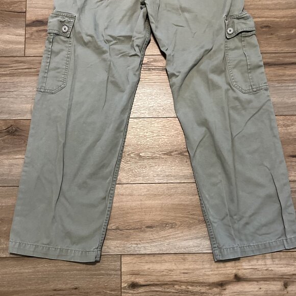 Women's VTG Levis SilverTab Khakis Cargo Pants 11 Light Green Canvas Baggy Skate - Picture 9 of 12
